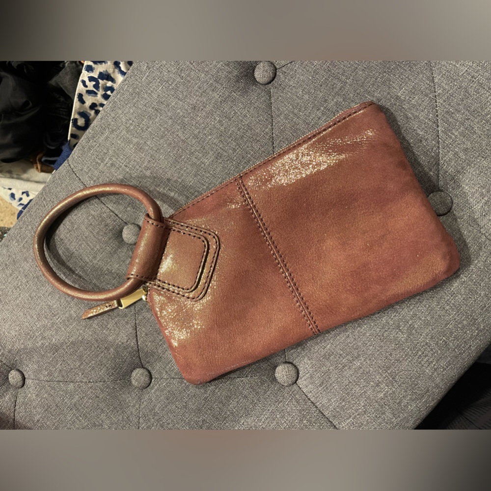 Purple Metallic Hobo Wristlet